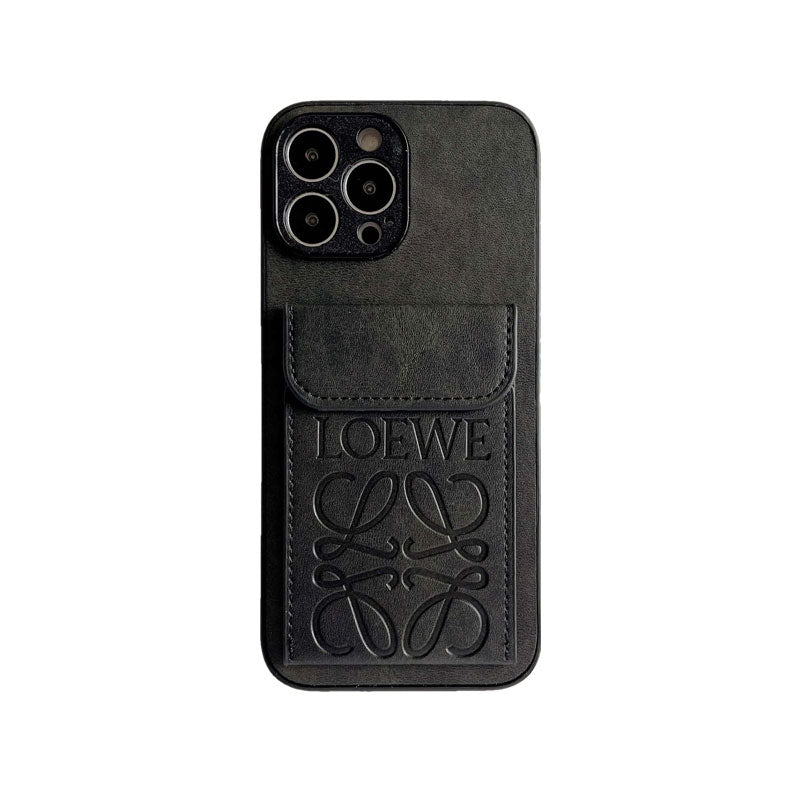 카드 홀더가 있는 고급 iPhone 케이스 Brown-LZP241448