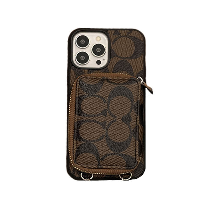 Funda clásica para iPhone con billetera Coffee-LQB241412