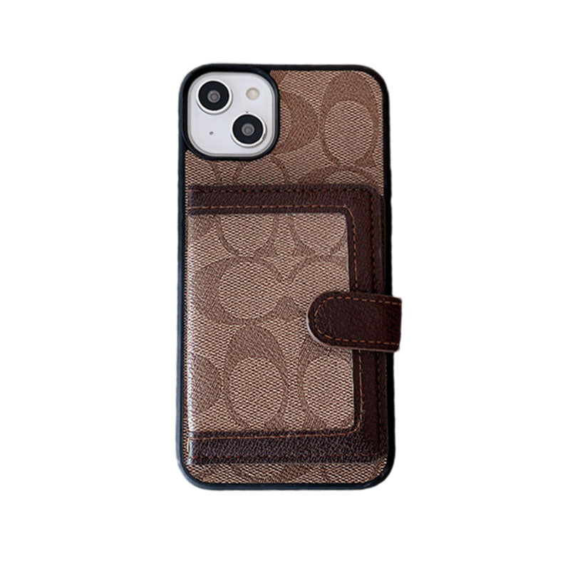 Funda clásica para iPhone con cartera y correa cruzada blanca -XK240402