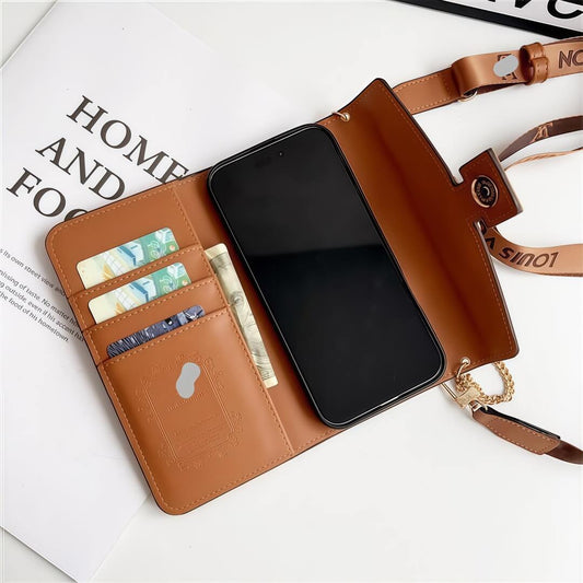 Leder-Umhängetaschen-inspirierte iPhone-Hülle mit Kartenhalter