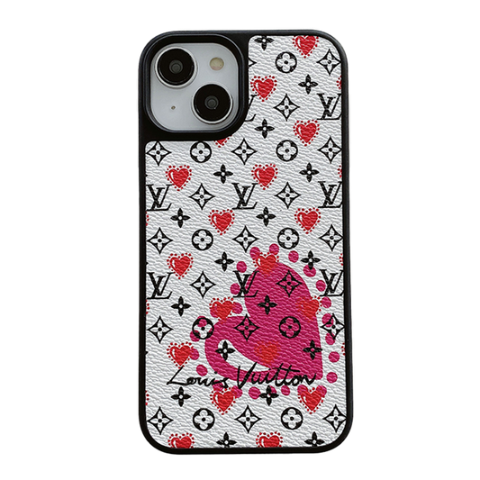 Luxusní balónkové & kožené pouzdro na iPhone se srdcem