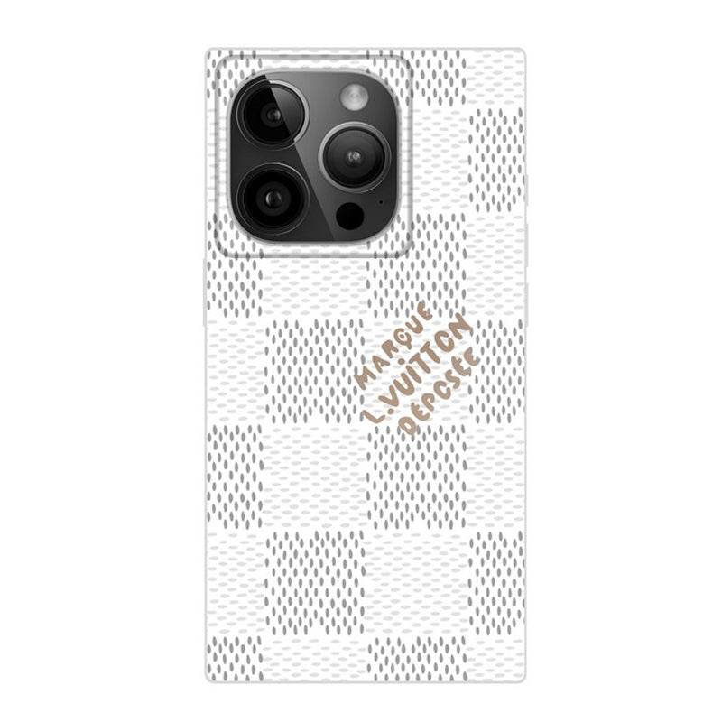Luksuzna crna<lAMP>bijela četvrtasta iPhone maska
