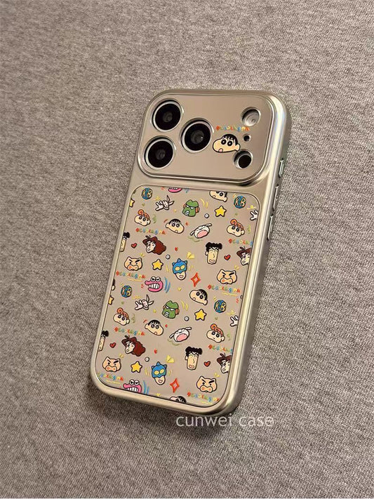 Full Mirror Cartoon obal na iPhone – roztomilý luxusní nárazuvzdorný kryt