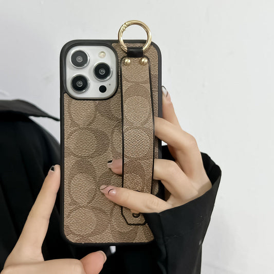 Capa clássica para iPhone com suporte, cor café-SW240330