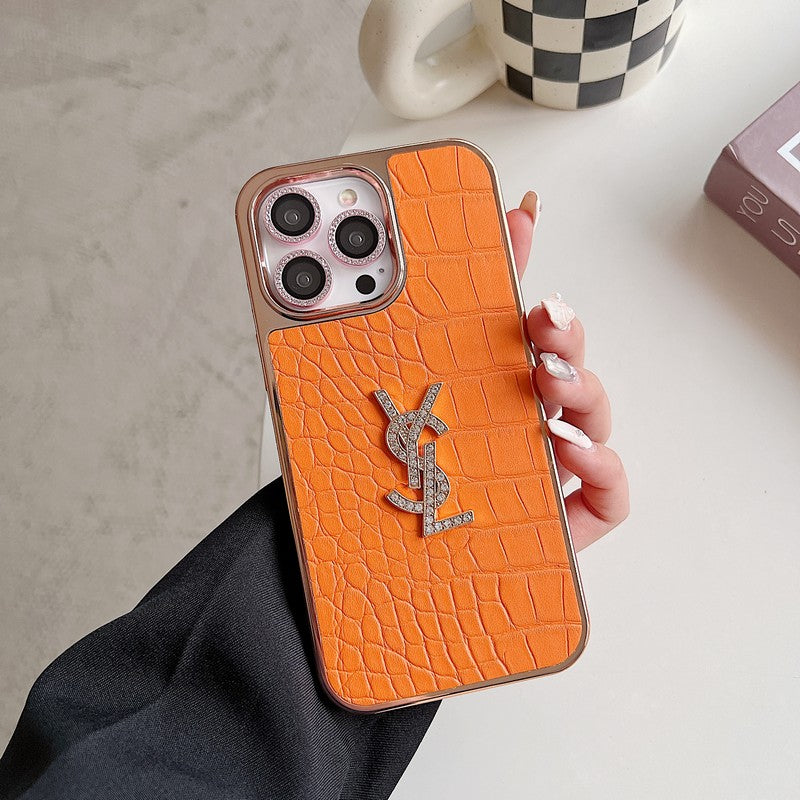 Θήκη iPhone Saint Color Δερμάτινη ροζ χρυσή