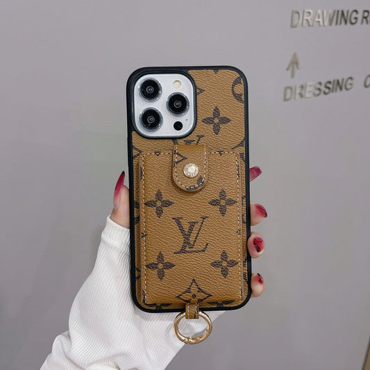 Luxusní Card Bag Pouzdro na iPhone v klasické barvě