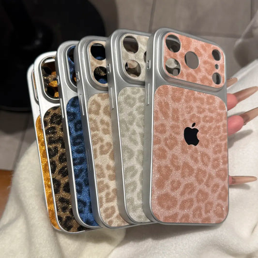 Glitzer-Handyhülle mit Leopardenmuster – funkelnder Schutz mit elegantem Design