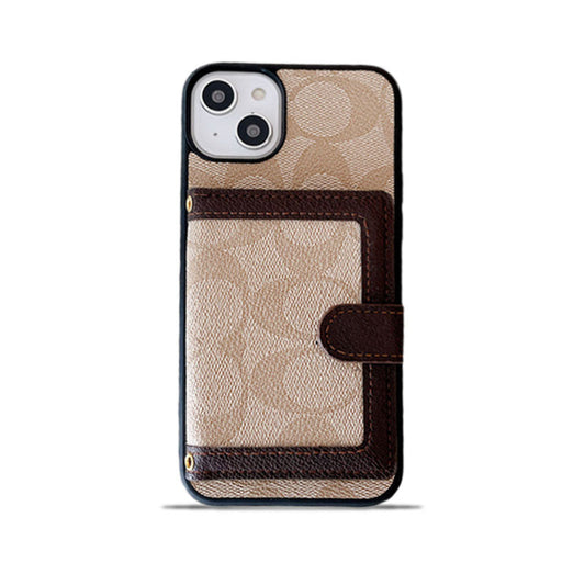 Capa clássica para iPhone com carteira e alça crossbody branca -XK240402