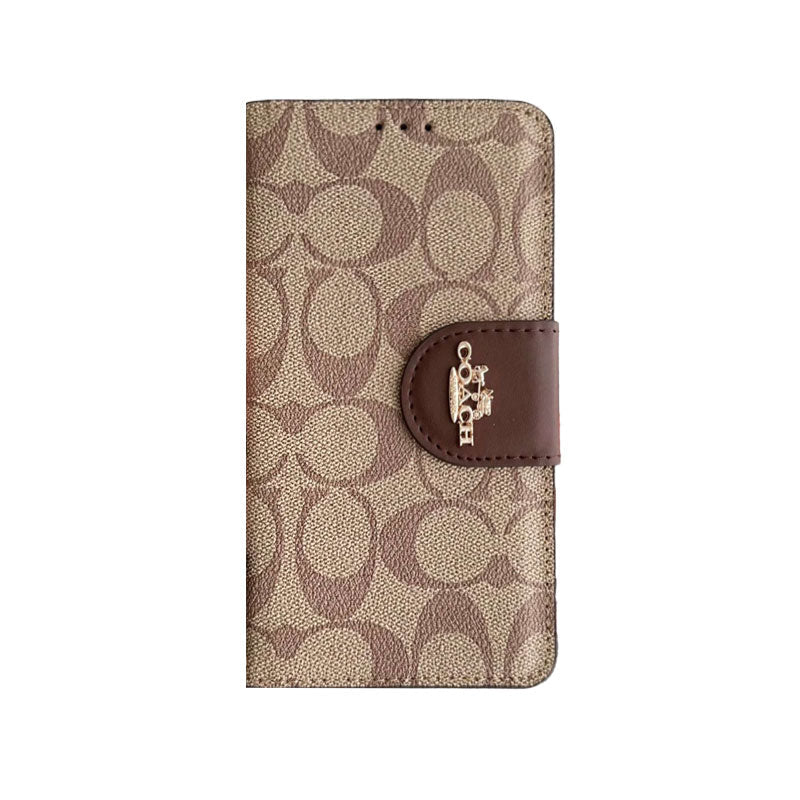 Capa clássica de couro para iPhone com porta-cartões preta