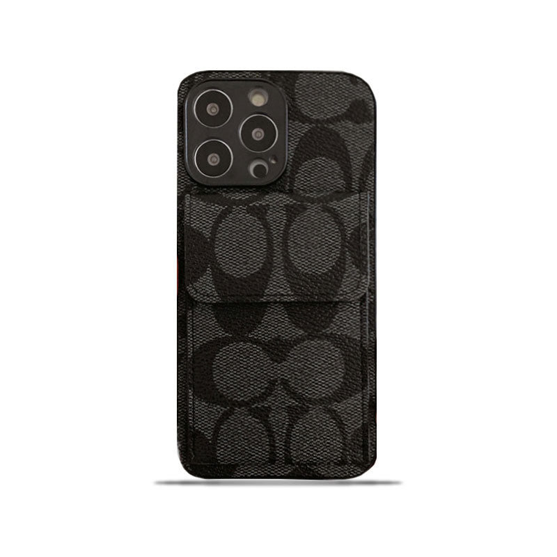 حافظة ايفون كلاسيكية مع محفظة لون اسود-HP240513