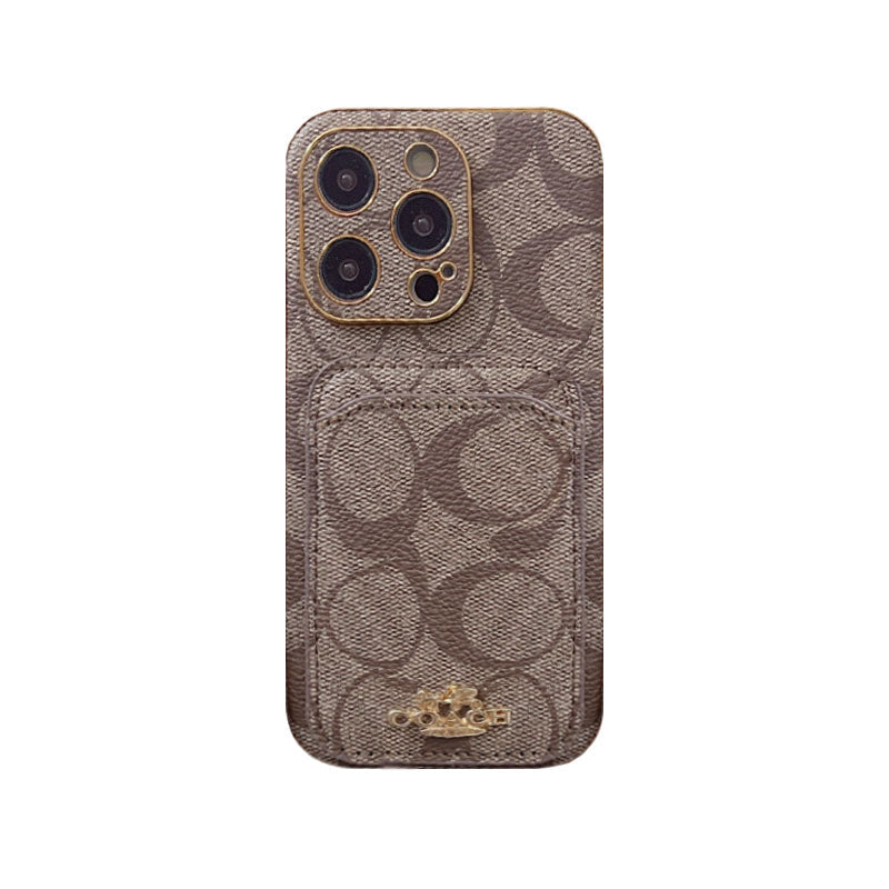 Klasické pouzdro na iPhone s držákem karty černé -KB241651