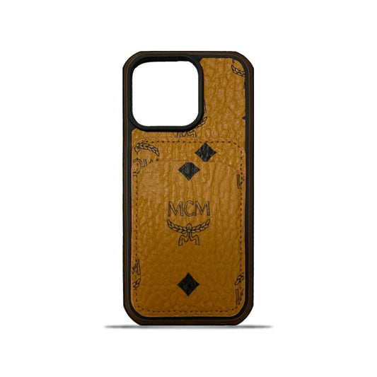 Capa para iPhone MCM com suporte para cartão amarelo-MCK240603