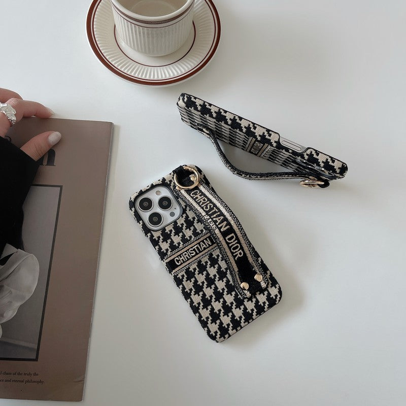 Módní pouzdro na iPhone Houndstooth Wristband