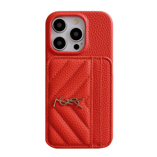 Capa de couro para iPhone com bolsa Saint Card