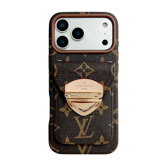 Capa luxuosa crossbody para iPhone com bolso para cartão & Alça removível