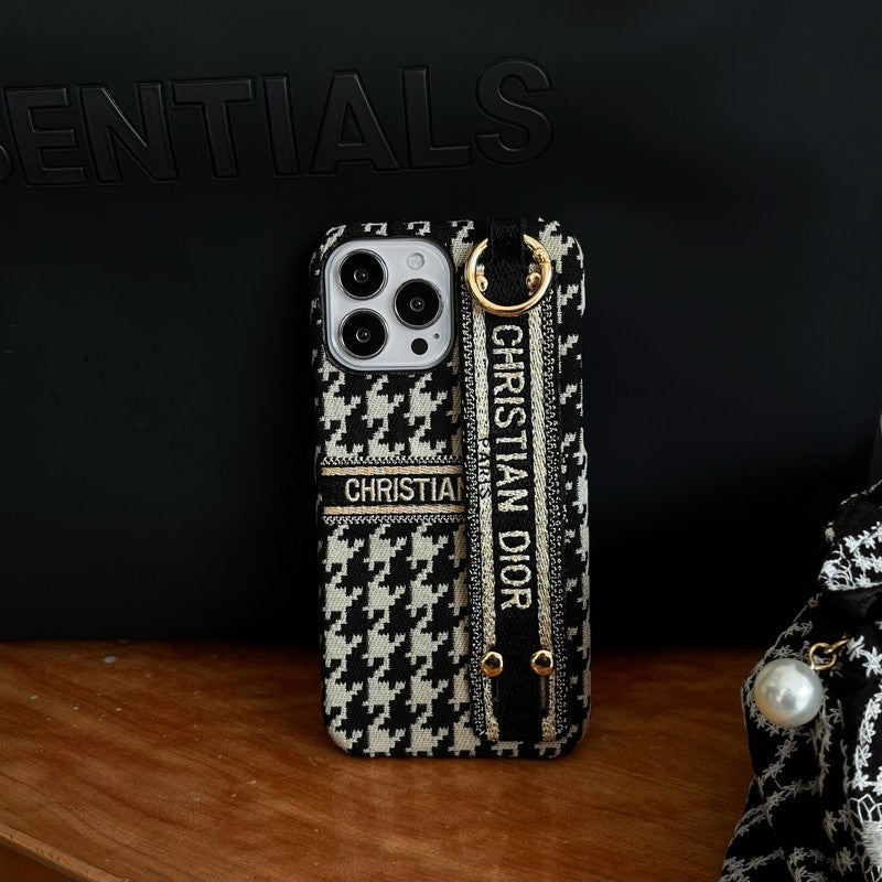 Módní pouzdro na iPhone Houndstooth Wristband