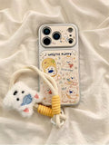 Graffiti Dog iPhone Case with Strap – Cute Shockproof Soft Cover