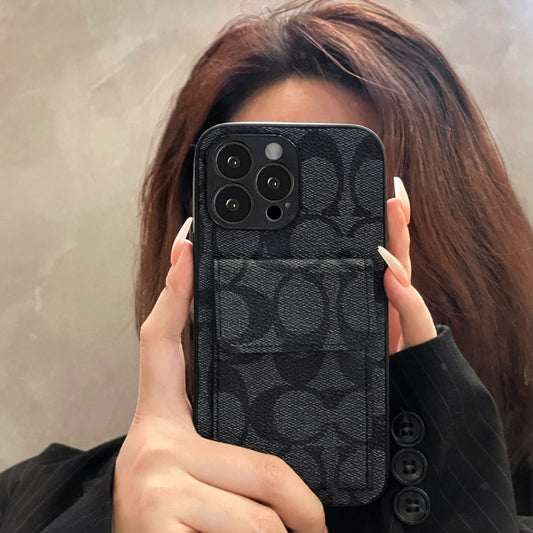 Capa clássica para iPhone com carteira preta-HP240513