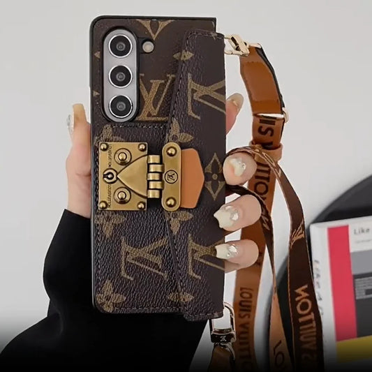 Luxury LOCK CARD CROSSBODY CHAIN SAMSUNG Z FOLD CASE