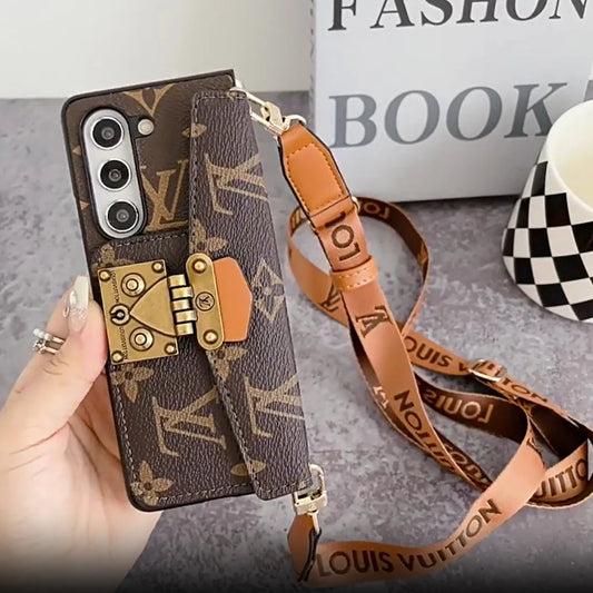 Luxury LOCK CARD CROSSBODY CHAIN SAMSUNG Z FOLD CASE