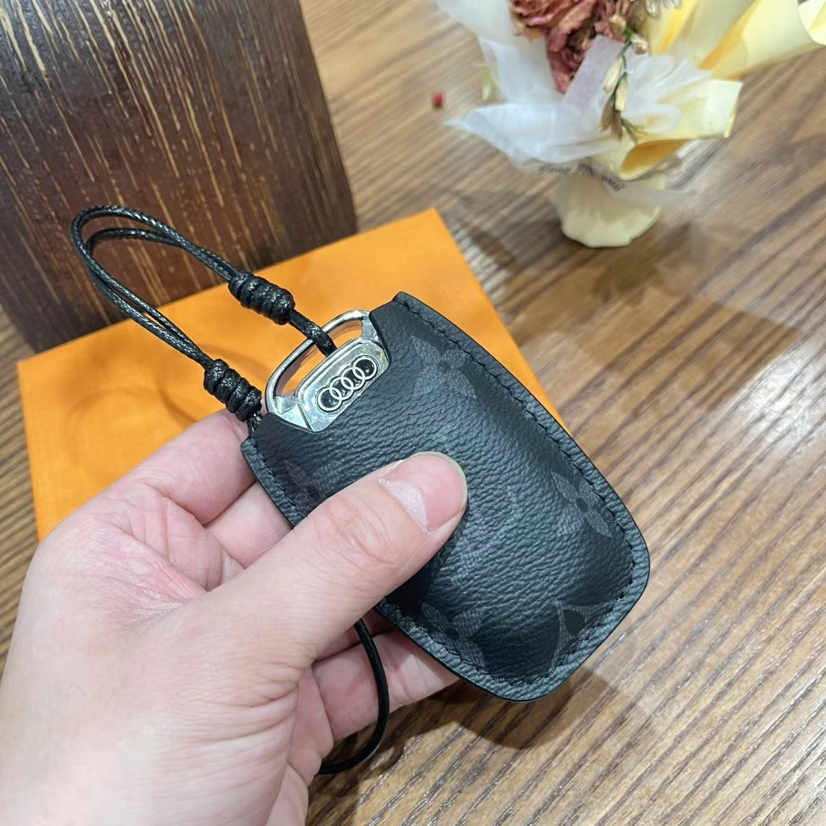 Custodia per chiavi per auto di lusso in pelle fatta a mano di lusso
