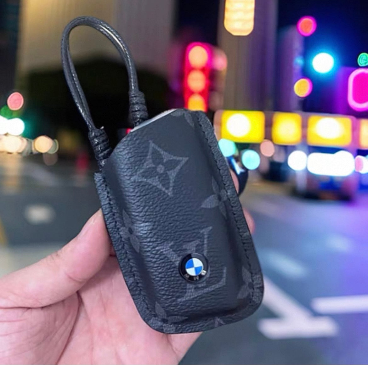Custodia per chiavi per auto di lusso in pelle fatta a mano di lusso