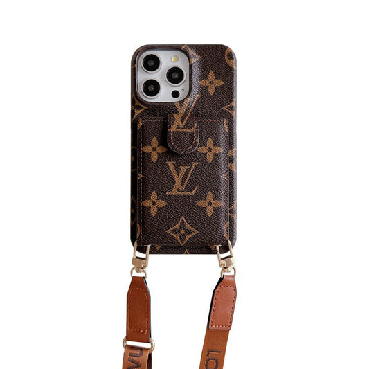 Bolsa de cartão luxuosa com corrente crossbody para iPhone