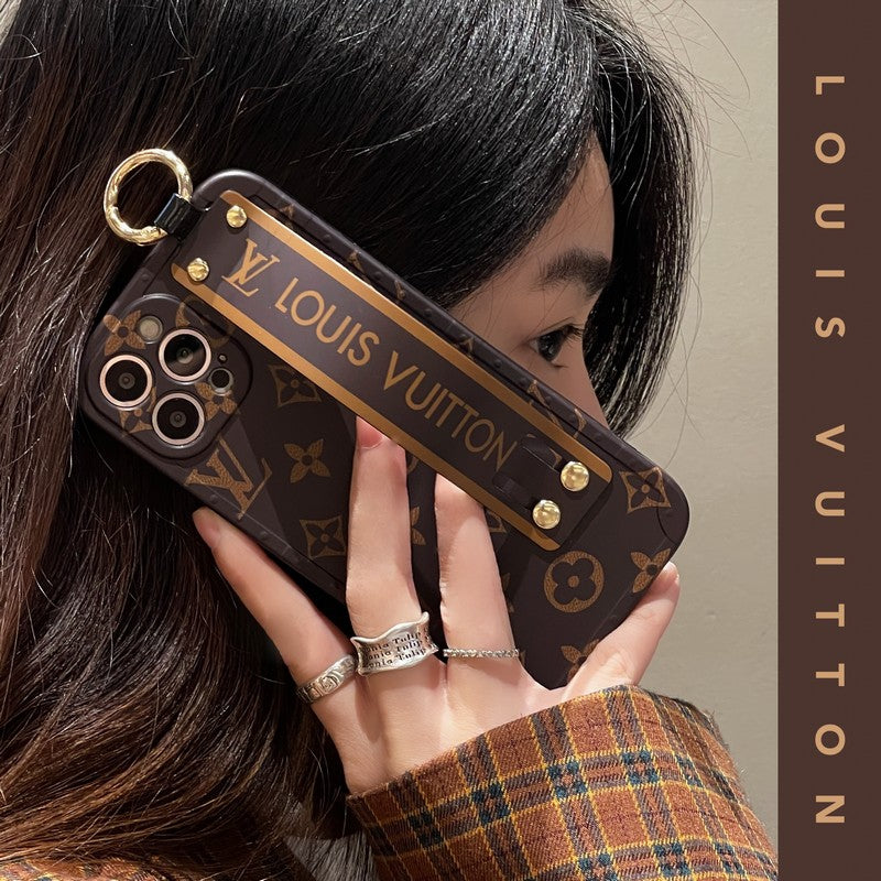 Luxuriöse iPhone-Hülle mit braunem Armband