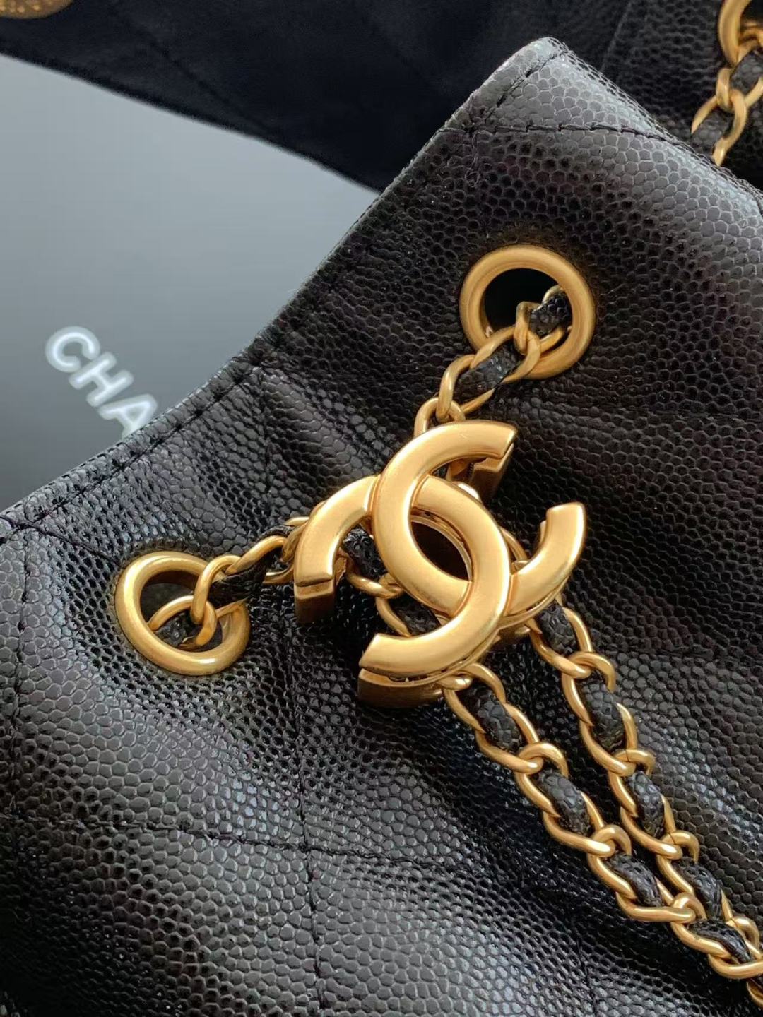 CL 25 Small Handbag Grained Calfskin & Gold-Tone Metal Bag
