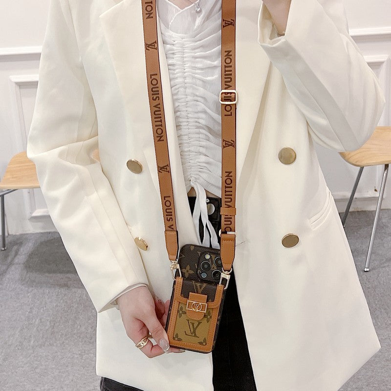 ラグジュアリーカードホルダークロスボディiPhoneケース