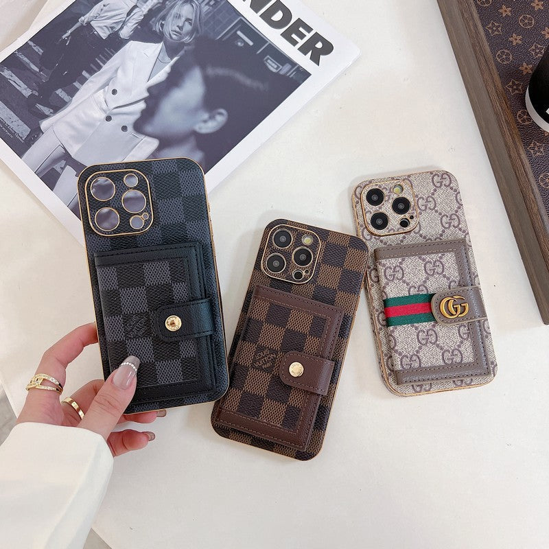 Luxusní klasická taška s barevnými kartami Pouzdro na iPhone