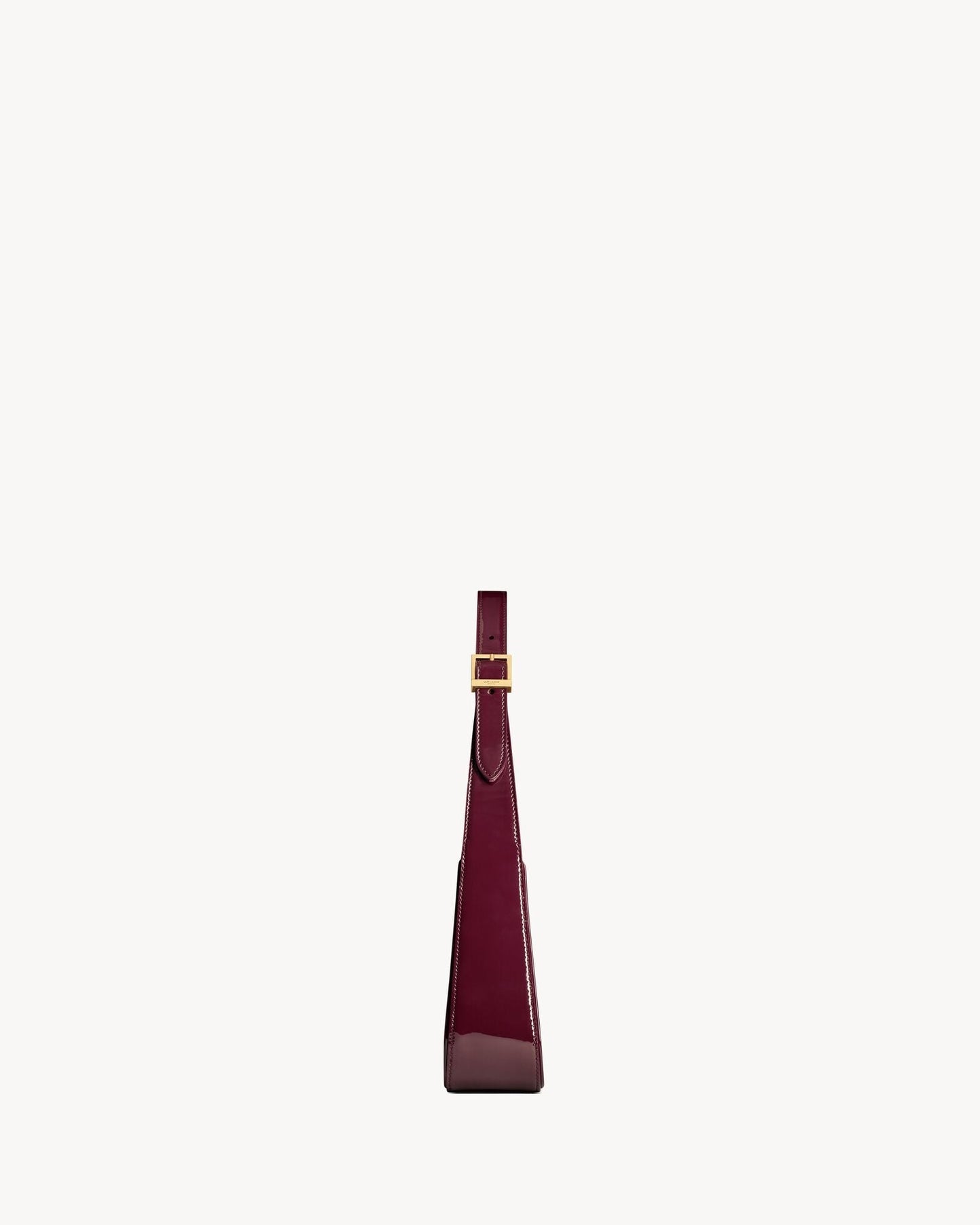 Saint Laurent Le 5 à 7 Lakovaná kůže Hobo – Burgundská elegance