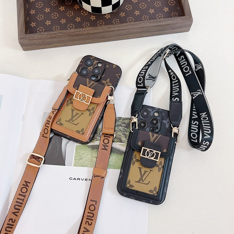 ラグジュアリーカードホルダークロスボディiPhoneケース