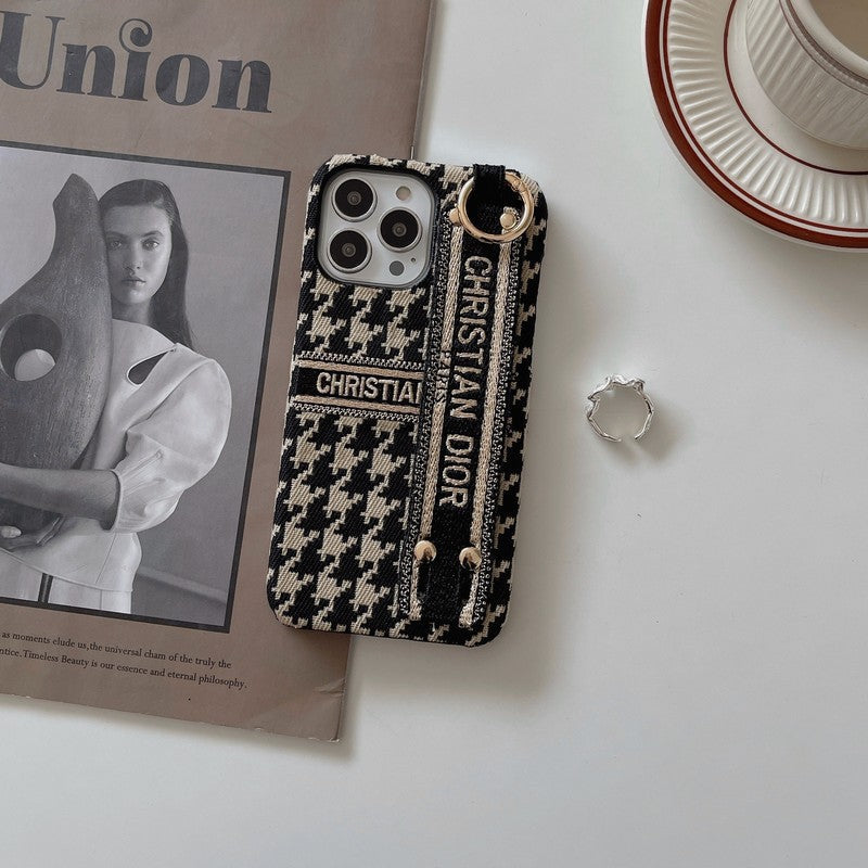 Módní pouzdro na iPhone Houndstooth Wristband