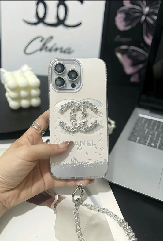 حافظة iPhone كريستالية فاخرة أنيقة مع حزام السوار