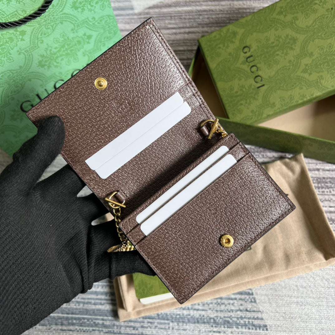 Peněženka Ophidia GG Card Case Supreme Canvas Beige For Women‎ 4,3 palce/11 cm 523155 96IWG 8745
