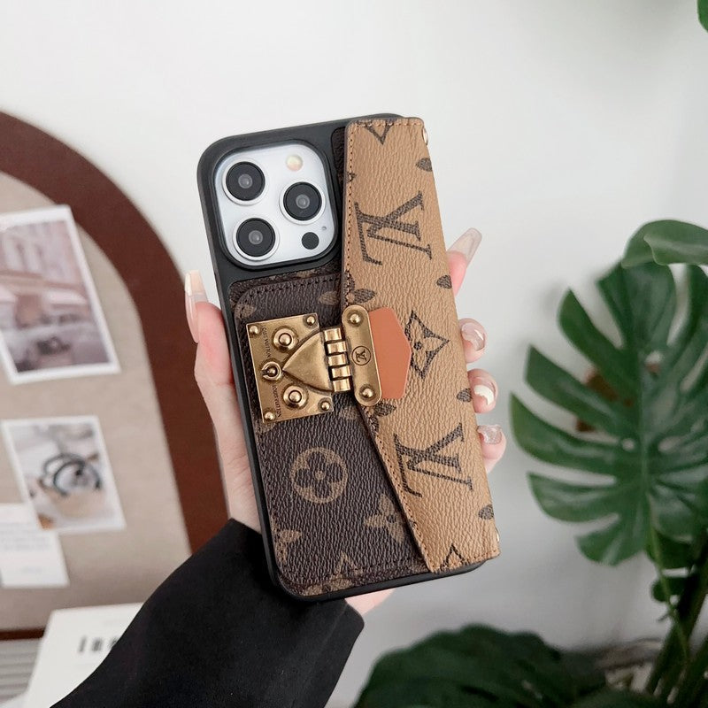 Custodia per iPhone con catena porta carte di lusso