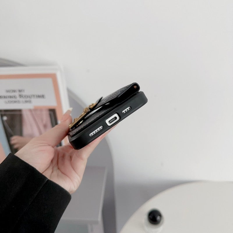 Custodia per iPhone con catena porta carte di lusso