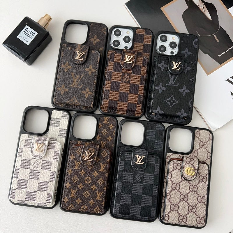 Custodia per iPhone classica con borsa per carte di lusso
