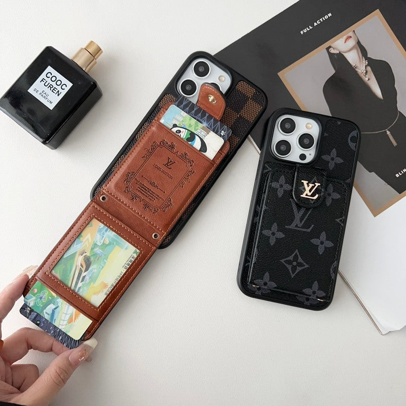 Custodia per iPhone classica con borsa per carte di lusso