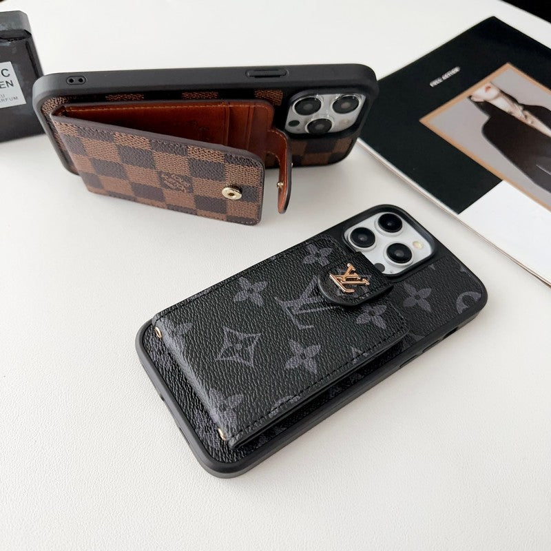 Custodia per iPhone classica con borsa per carte di lusso