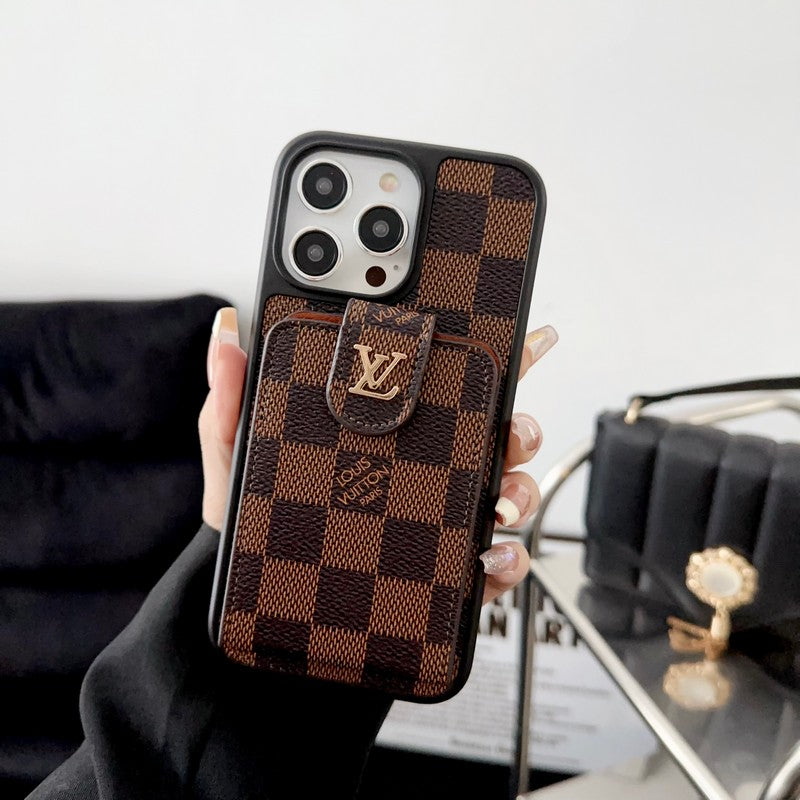 Custodia per iPhone classica con borsa per carte di lusso