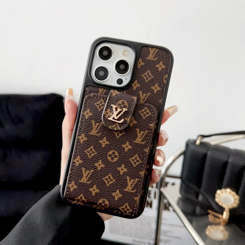 Custodia per iPhone classica con borsa per carte di lusso