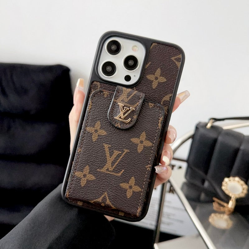 Custodia per iPhone classica con borsa per carte di lusso