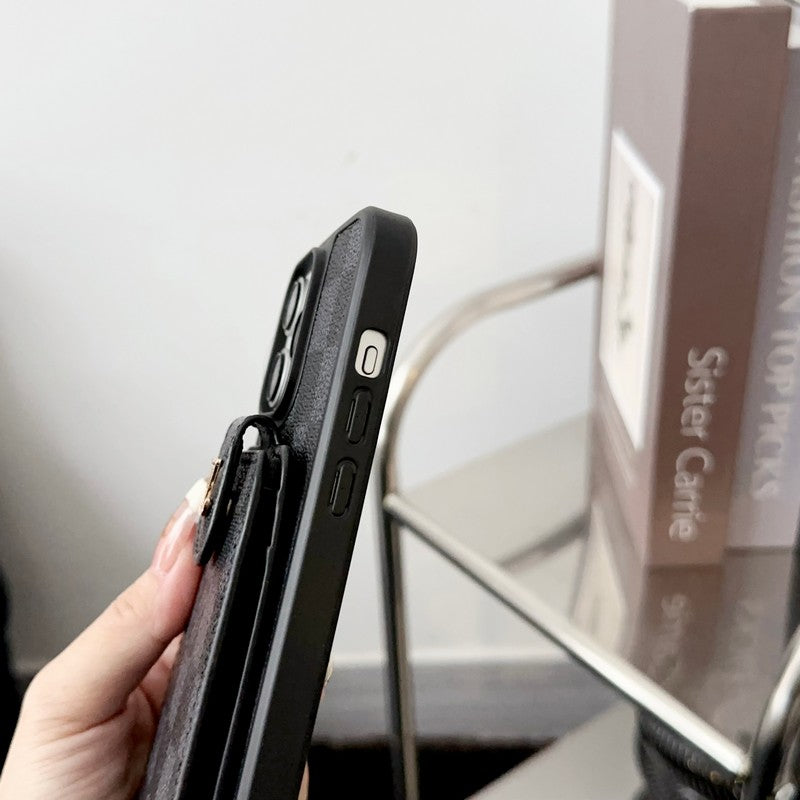 Custodia per iPhone classica con borsa per carte di lusso