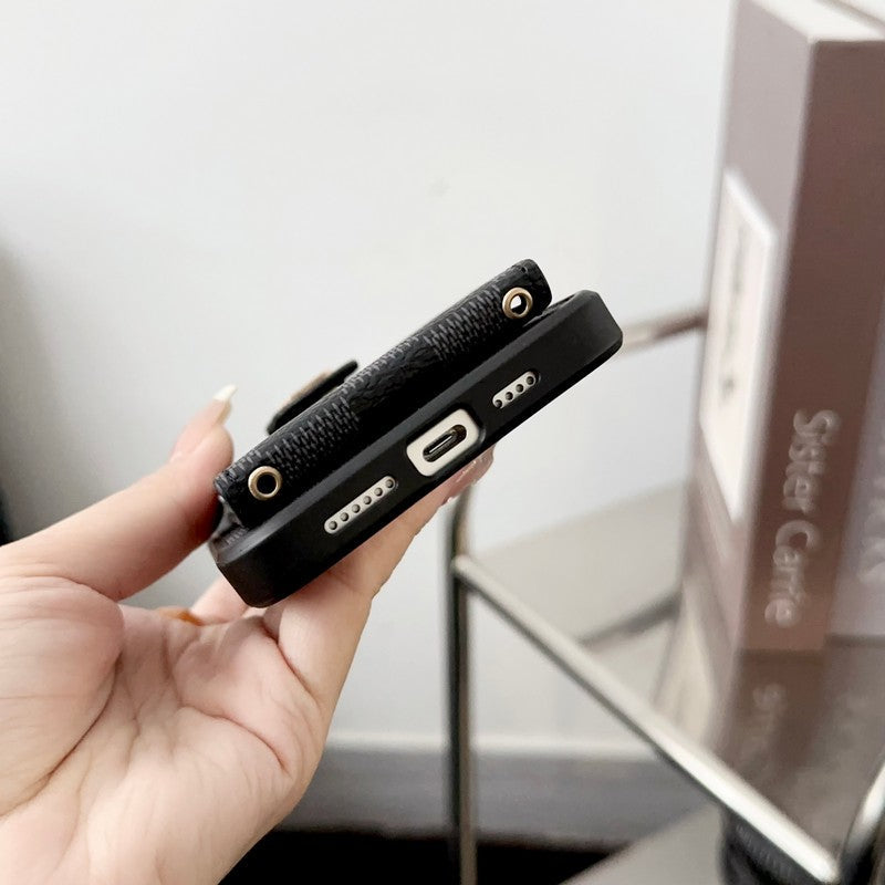 Custodia per iPhone classica con borsa per carte di lusso
