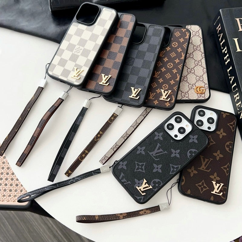 Funda de iPhone marrón clásica de lujo