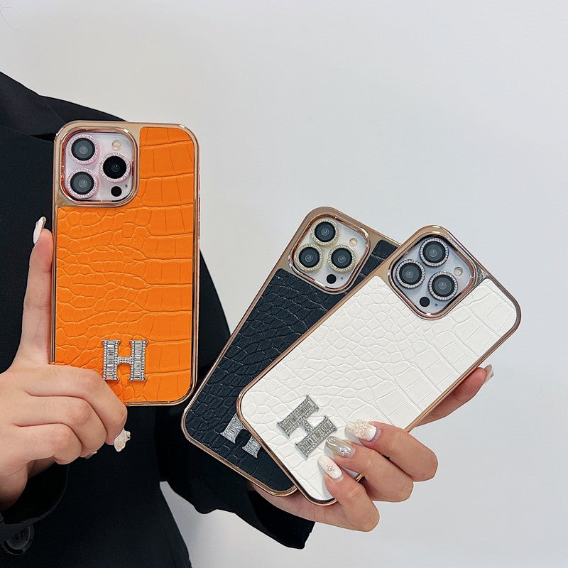 クラシック ダイヤモンド ロゴ ローズゴールド iPhone ケース