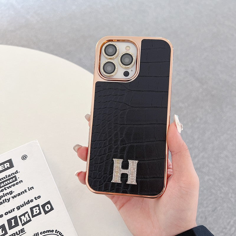 クラシック ダイヤモンド ロゴ ローズゴールド iPhone ケース