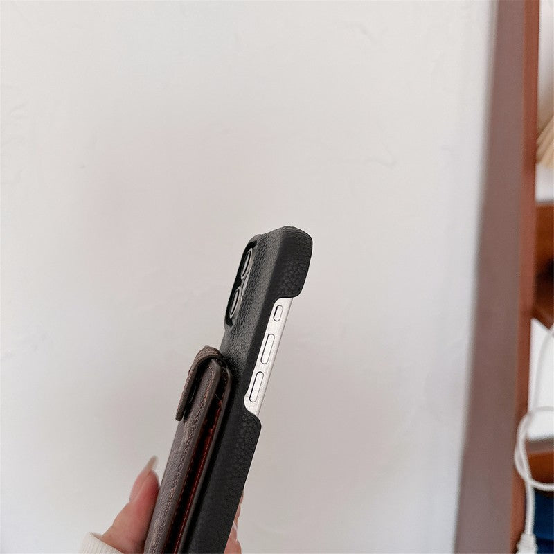 Funda de iPhone con cadena cruzada y bolso de tarjeta de lujo